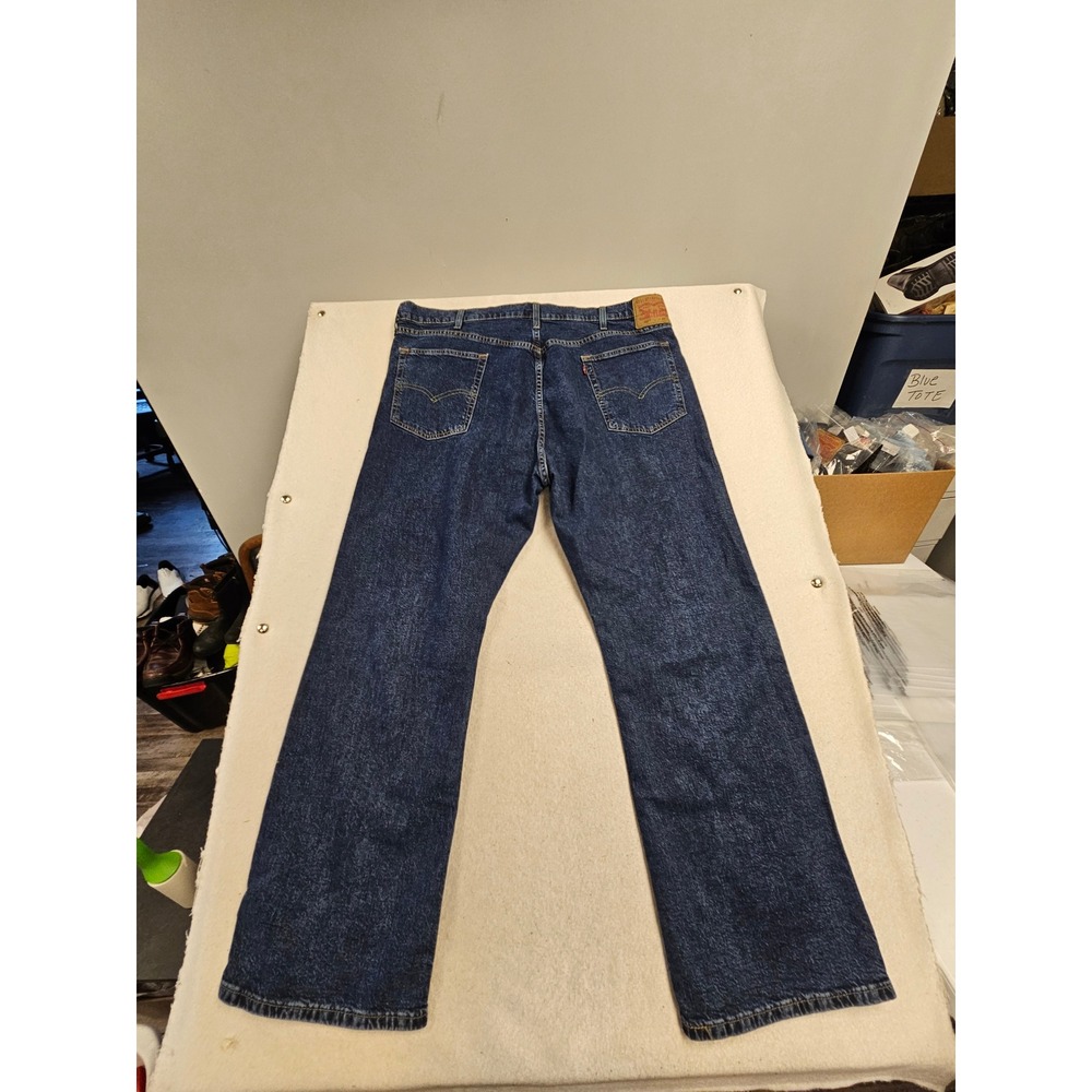 Levis 517 Bootcut Jeans Mens 44x30 Dark‎ Wash Blue Denim Pants 517-0217